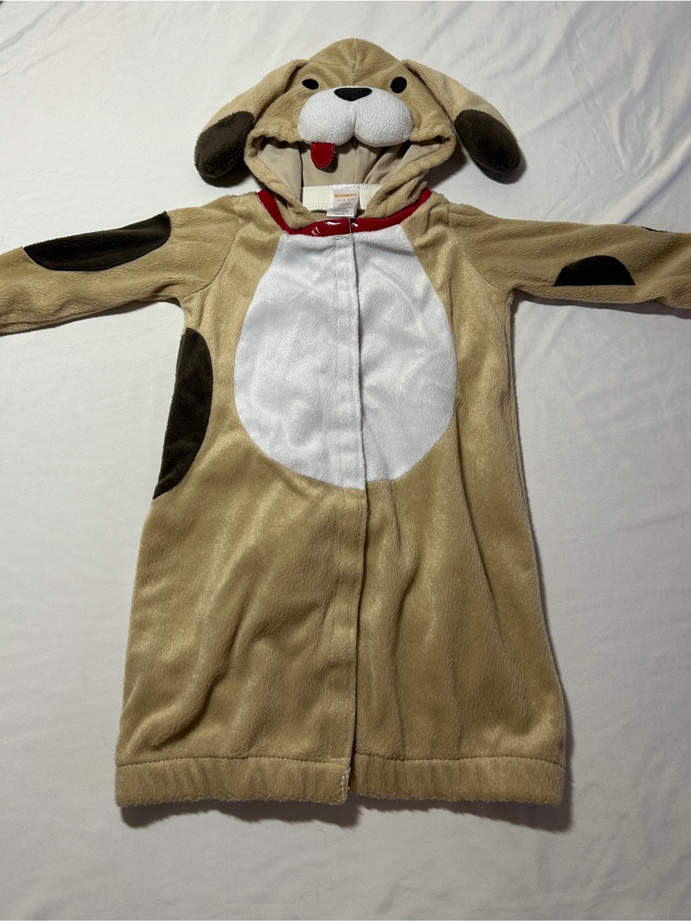 Gymboree Tan and White Puppy Hooded Costume Onesie